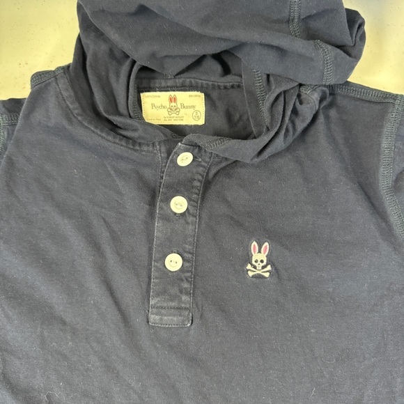 Psycho Bunny Navy Long Sleeve Button Packet Hoodie - Picture 10 of 14